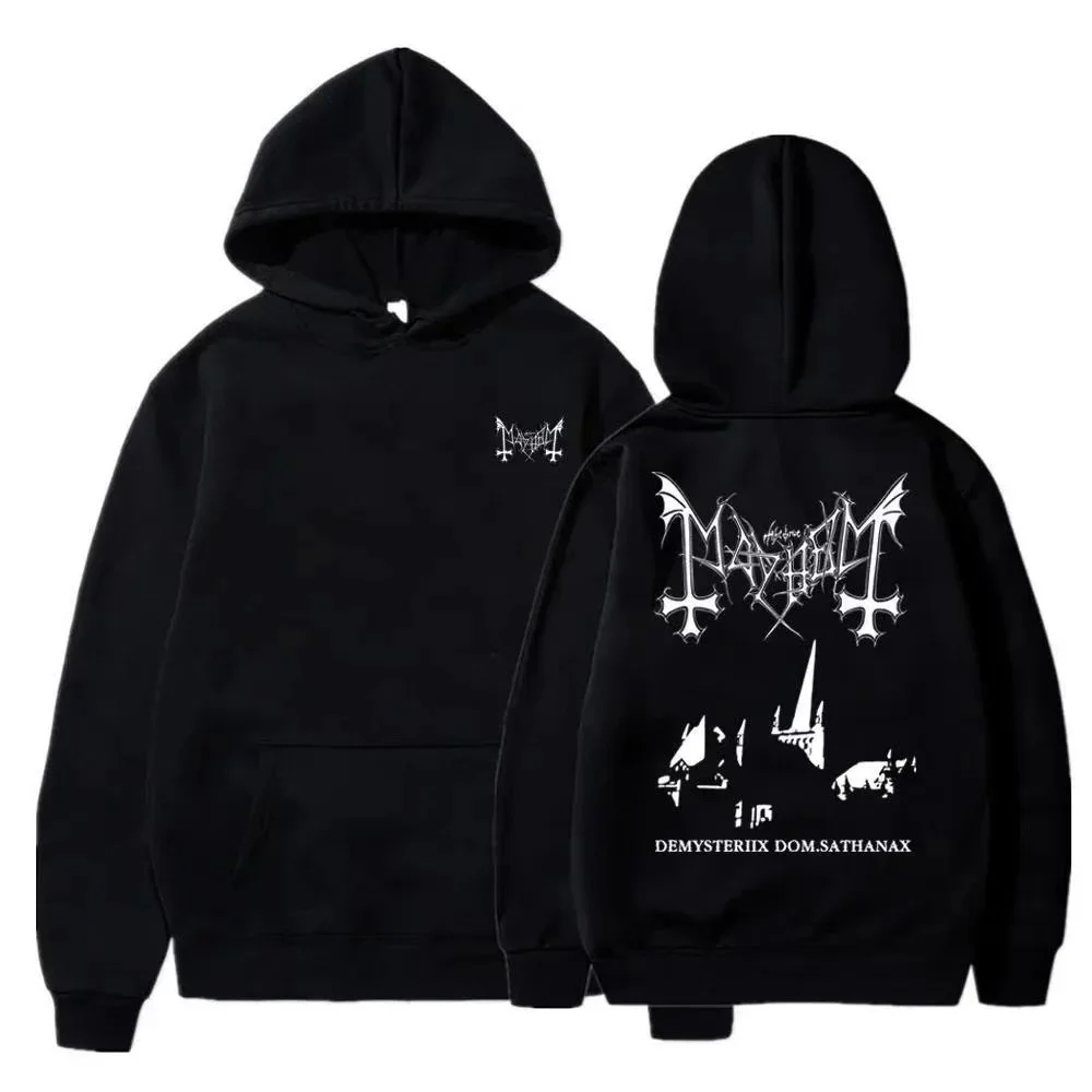 

2024 men's pullover sweater fashion trend casual black metal grab bucket men's hooded sweatshirt