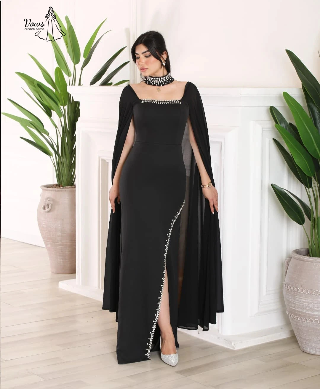 Vows Elegant Party Dresses for Women Luxury Elegant Evening Dresses 2025 Woman Custom Made Slit Fishtail Skirt Rhinestones Dress