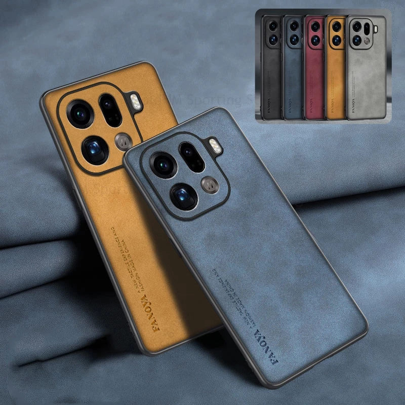 

For Oppo Find X9 Pro Sheepskin Leather Phone Case Find X8 Ultra Soft Silicone Phone Bumper Cover Find X8 S Plus X7 Ultra X8 Pro