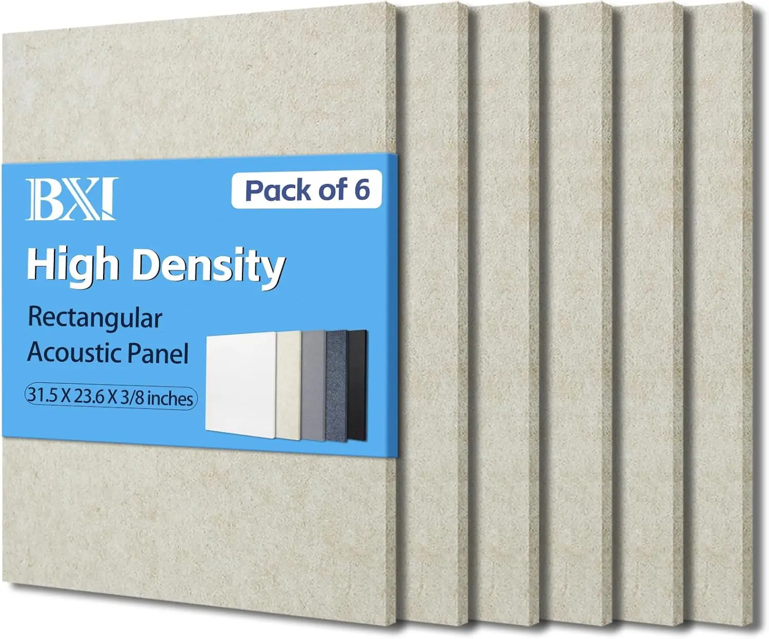 

Acoustic Panels 6 Pack 31.5x23.6x0.4 Inches High Density Sound Absorbing Panels for Wall and Ceiling Reduce Echo Reverb