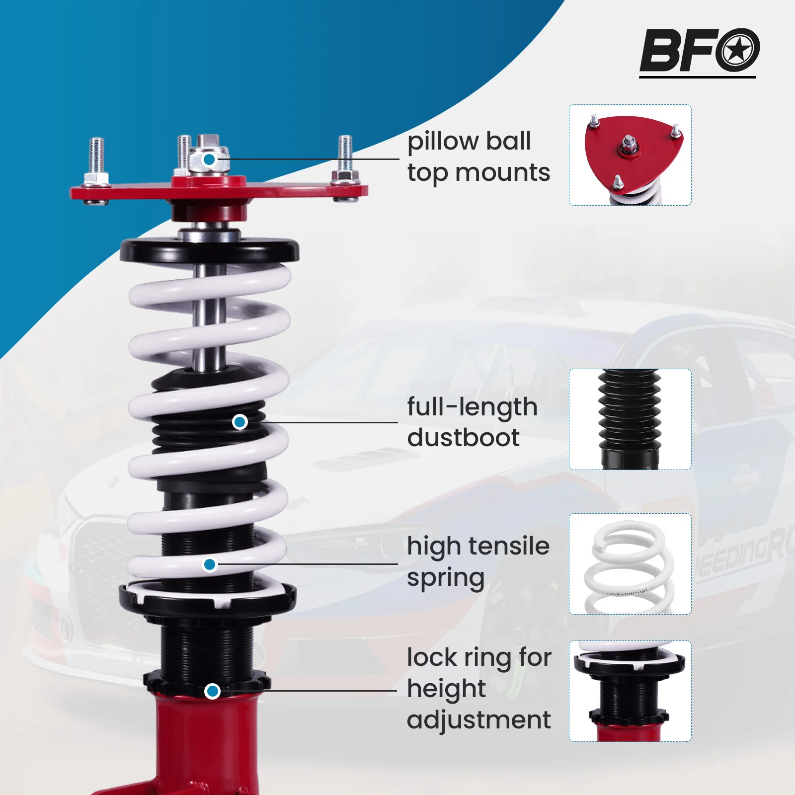 24 Damping Levels Coilovers Suspension Lowering Kit for Subaru Legacy 2005 2006 2007 2008 2009