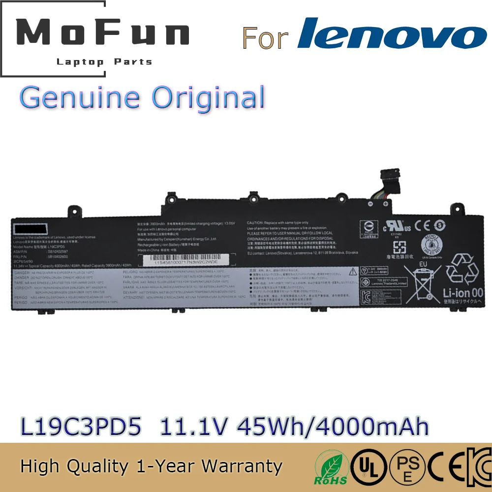 Brand New Original L19C3PD5 11.1V 45Wh Laptop Battery for Lenovo ThinkPad E14 Gen 2 20T6 20TA L19D3PD5 L19M3PD5