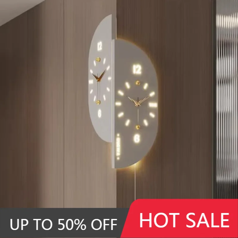Corner Wall Clocks Creative Light Luxury Wall Clock Hanging Silent Design Nordic Clocks Morden Living Room Decorations