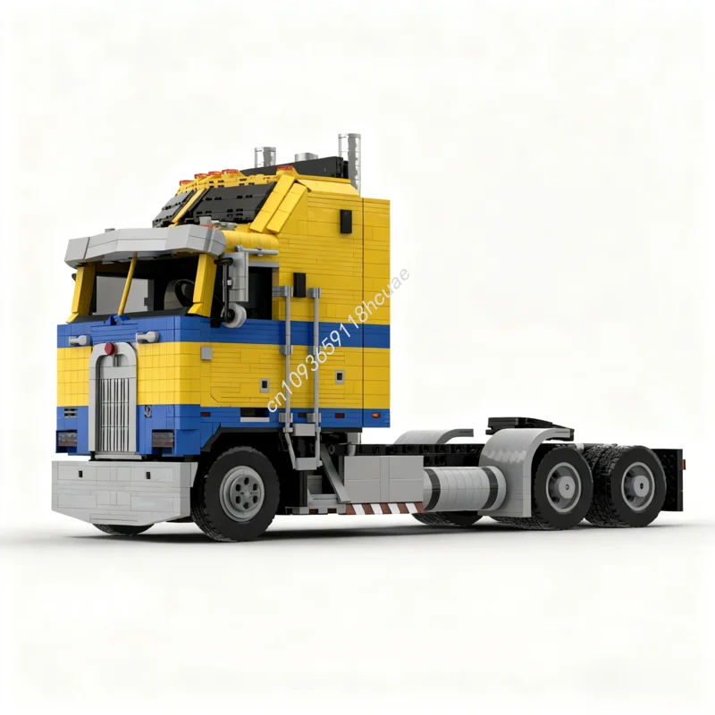 2846pcs MOC Kenworth K100 6X4 semi truck geel Technische Model bouwstenen Modulaire DIY Monteren Speelgoed Kinderen kerstcadeaus