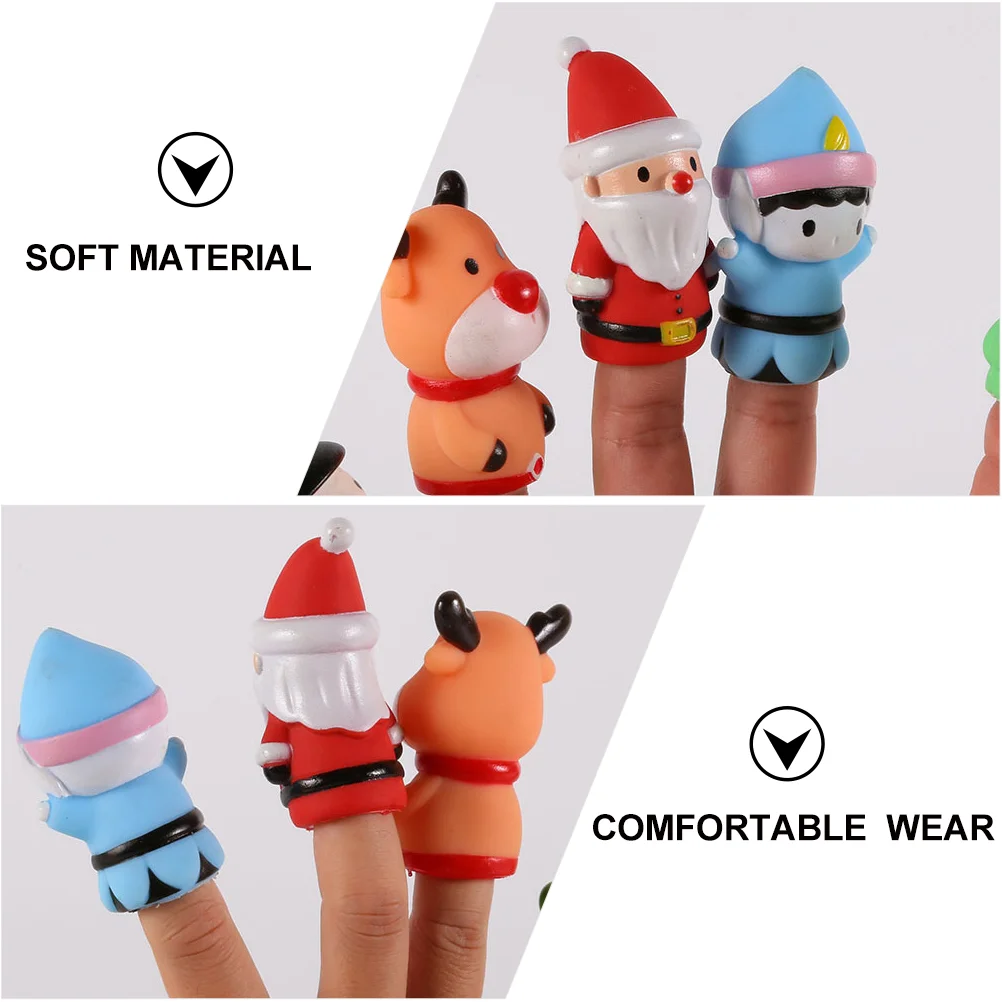 5 pezzi di peluche figura giocattoli burattino da dito di Natale bambini burattini in miniatura in età prescolare bambole a mano bambino