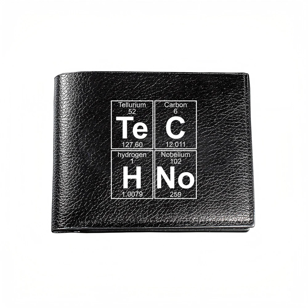 Technology Inspired Elements Design Men's Wallet Card Holder Fashionable Business Casual Style Modern Science Print Accessory