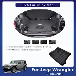 Car EVA Rear Trunk Mat For Jeep Wrangler JK J8 TJL-J8 2008-2018 Waterproof Trunk Storage Pad Cargo Carpets Rugs Auto Accessories