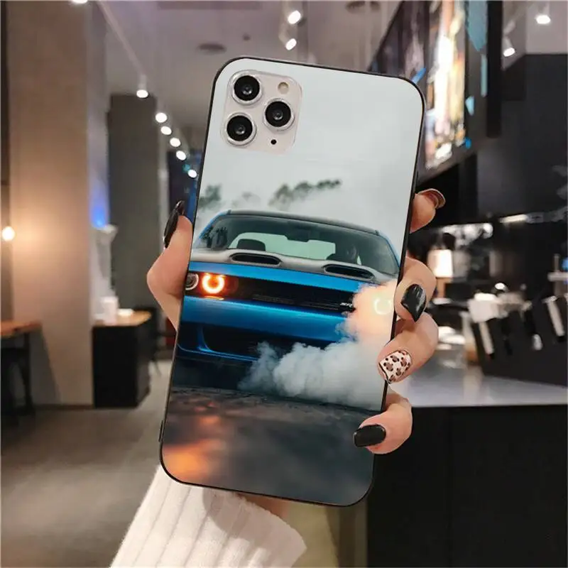 Dodge Challenger S-SRT Burnout  Phone Case For iPhone 11 12 Mini 13 14 Pro XS Max X 8 7 6s Plus 5 SE XR Shell