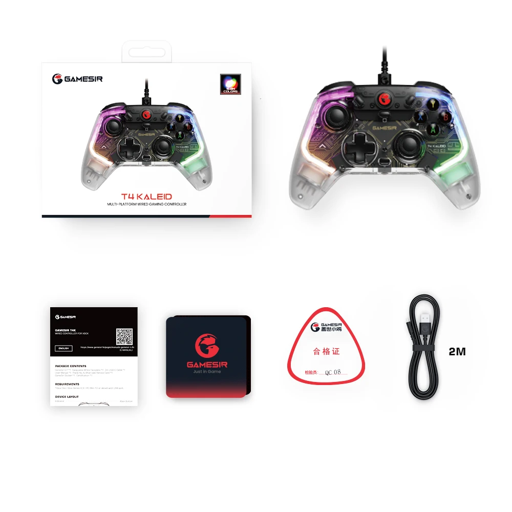 GameSir-CONTROLADOR DE JUEGOS T4 Kaleid, Gamepad con cable, Efecto Hall, se aplica a Nintendo Switch, Windows, PC, Steam, Android TV Box
