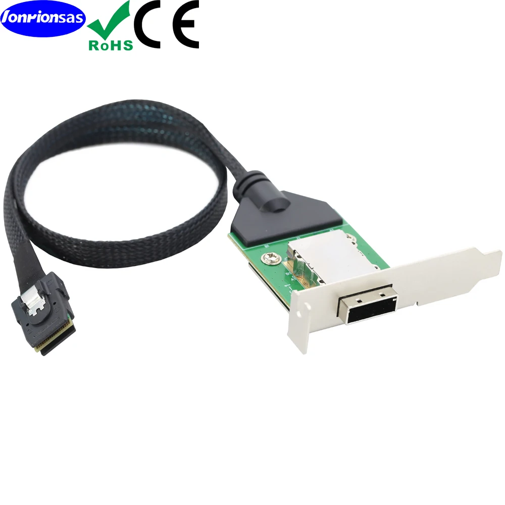 LONRIONSAS#Internal HD Mini SAS SFF-8087 Host  to SAS 8088 female with Low Profile Bracket  Connect to Hard Drive adapter cable