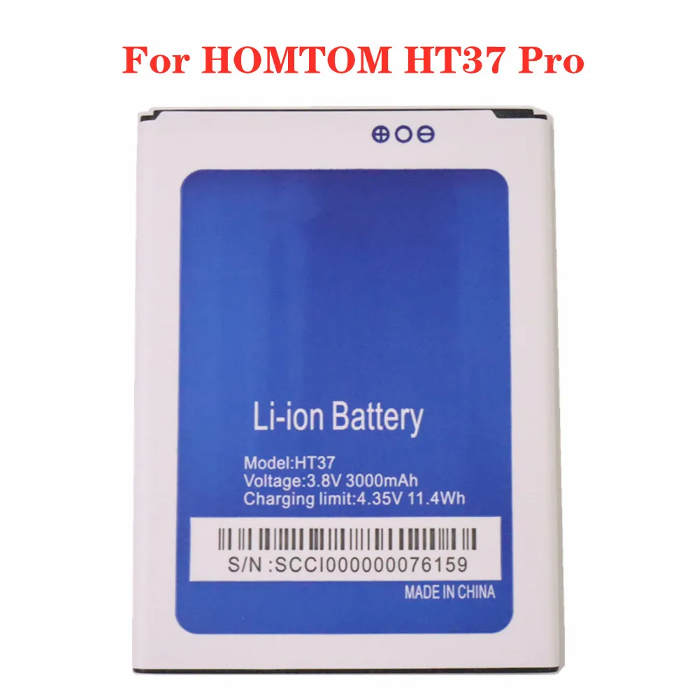 

New High Qualtiy HT37 Battery For HOMTOM HT37 Pro HT37Pro Large Capacity 3000mAh Battery Bateria In Stock With Fast Shipping