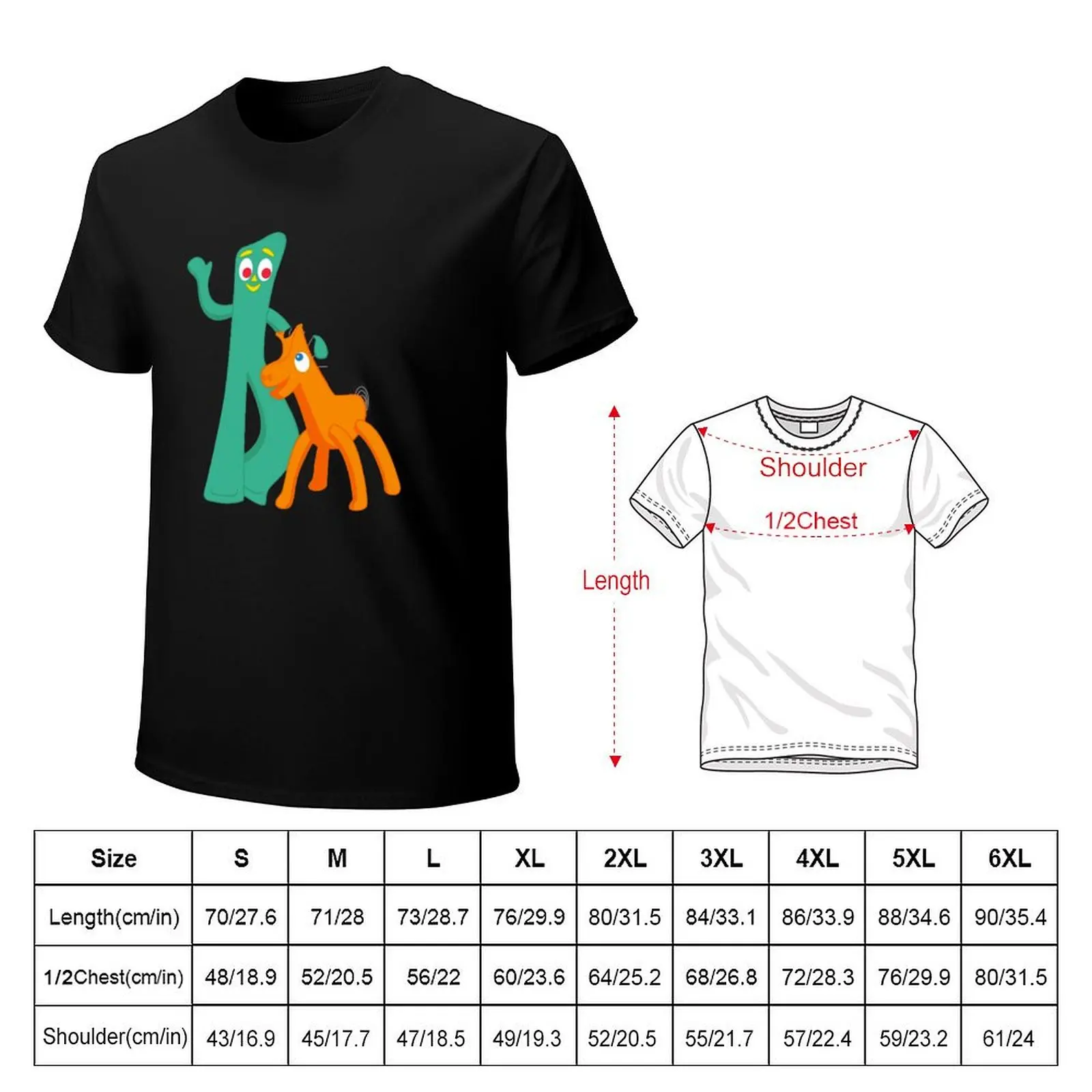 Gumby and pokey T-Shirt Man t-shirt luxury designer street wear men workout shirt
