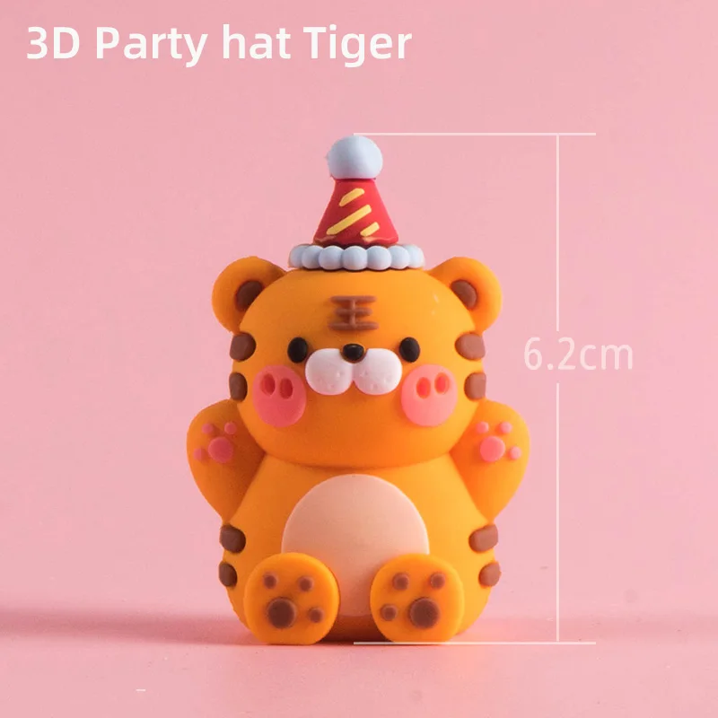 Cartoon Party Tier Kuchen Topper 3D INS Bär Osterhase Chinesisches Sternzeichen für Kinder Alles Gute zum Geburtstag Dekorationen Jungen oder Mädchen Geschenke – Detail 14