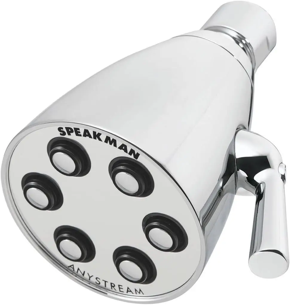 Adjustable Brass Shower Head with 360° Spray Settings, Ideal for Low Water Pressure Bathrooms