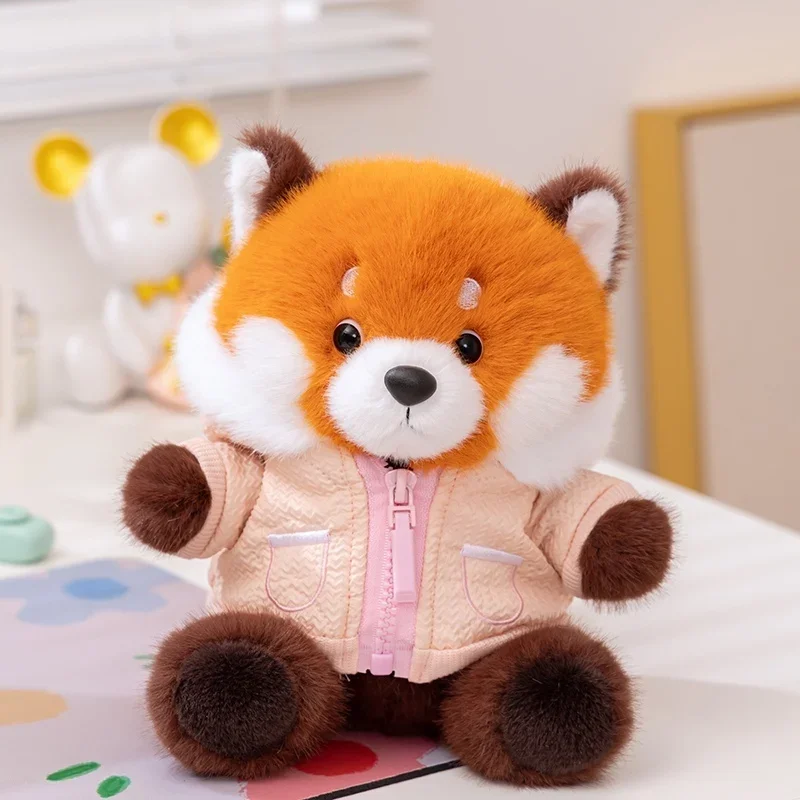 20Cm Kawaii Rode Wasbeer Dragen Kleding Knuffel Mooie Kleine Panda Leuke Zachte Knuffels Pop Kussen Voor Baby verjaardagscadeau