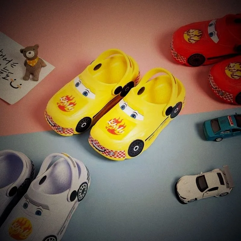 New Lightning McQueen Children\'s Slippers Round Toe Lightweight Cartoon Toy Story Korean Style Beach Shoes Sandals and Slippers