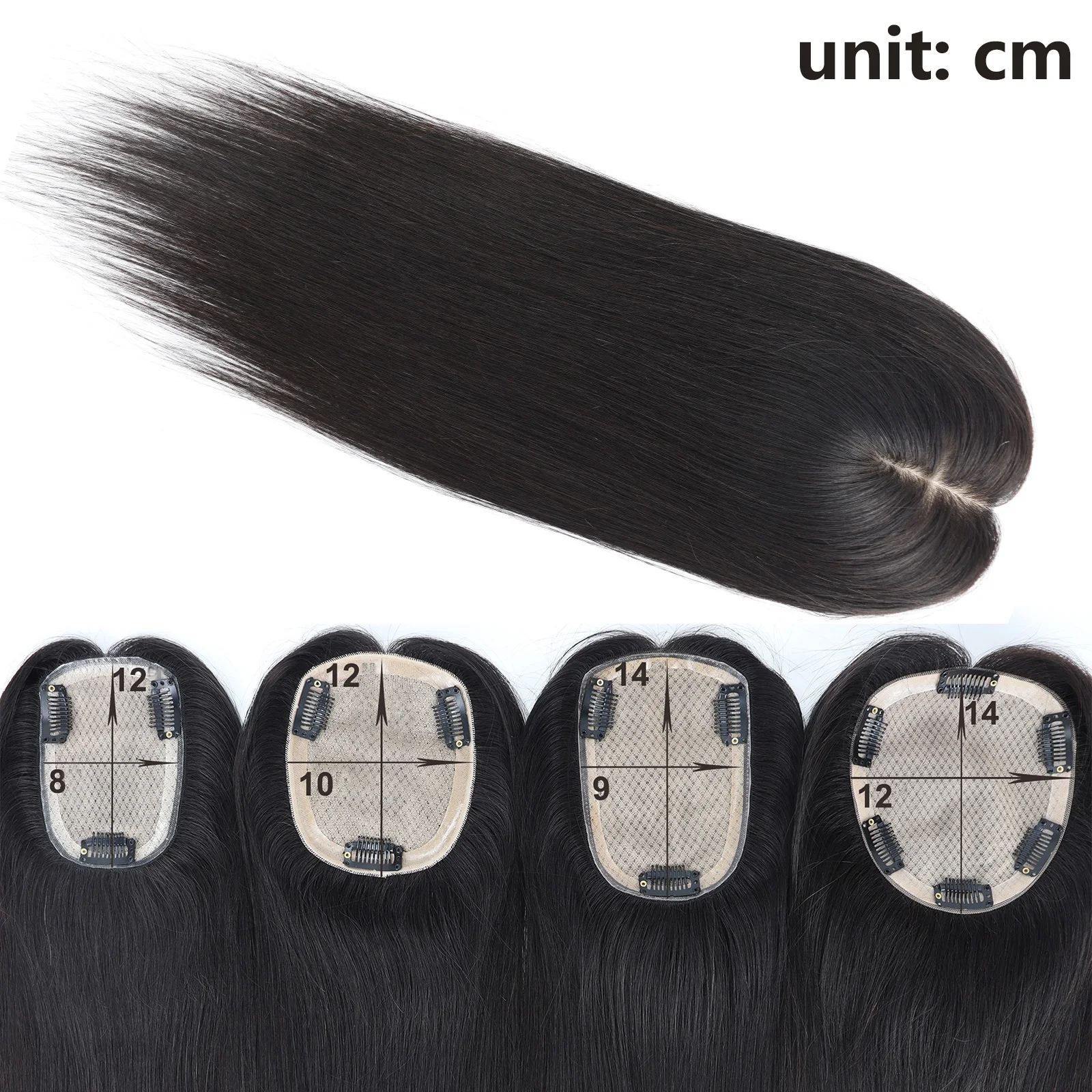 

Накладка для волос на шелковой основе, полностью ручной работы, с шелковым верхом, из европейских волос Реми, 12x14 см, из натуральных человеческих волос, мягкая, дышащая, на заколках, для женщин