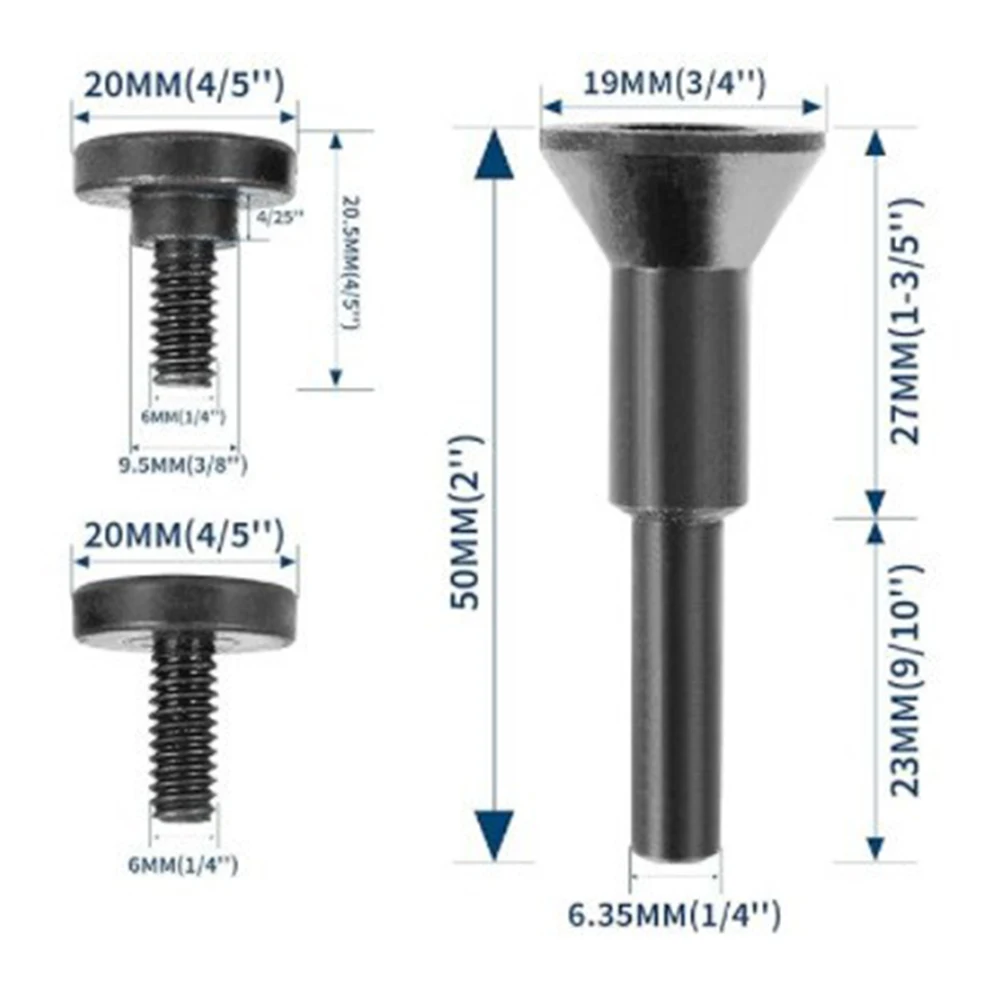 3pcs Cut-Off Wheel Mandrel Set Grinding Disc Connecting Rod Quick Mounting For 38 And 14 Arbor Hole Wheels Die Grinders