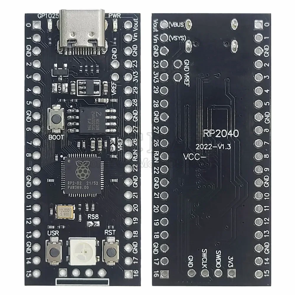 

RP2040 Development Board Module for Raspberry Pi Pico Micropython Core Main Control 264KB RAM 4MB 16MB Flash