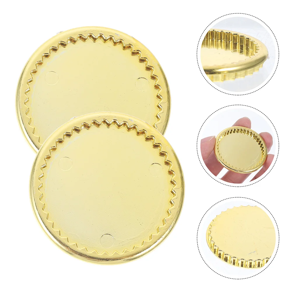 

5 Pcs The Dish Mini Miniature Gold Plate Trays Miniatures Plastic Simulated Tableware