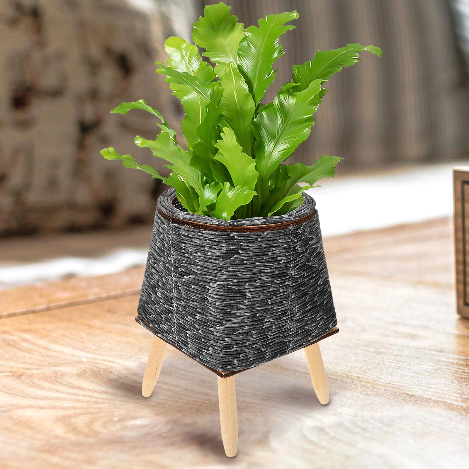 

Woven Plant Basket Flower Pot St Home Decor Indoor Potted Succulent Holder Bonsai Shelf Plant Rack Lightweight Durable Smooth