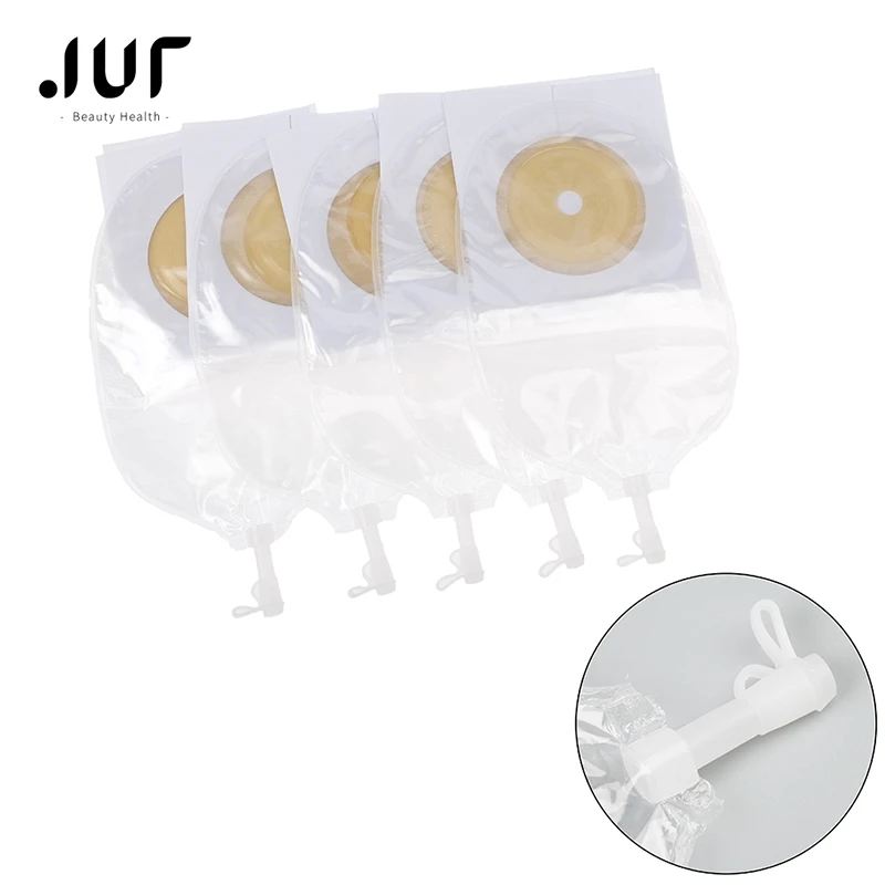 Wide Extended Barrier Medicals Drainable Pouches,Waterproof Urostomy Stoma Bags 1 Piece System Cut-to-Fit（Max Cut 45mm）10PCS