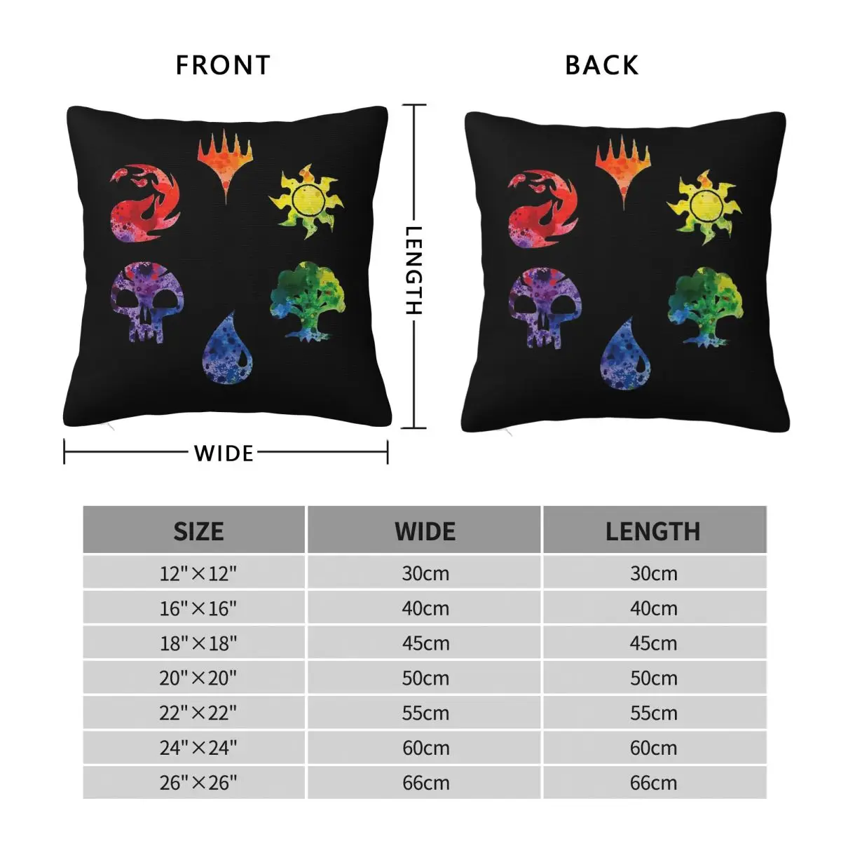 Magic The Gathering Square Pillowcase Polyester Linen Velvet Pattern Zip Decor Throw Pillow Case Home Cushion Cover 18