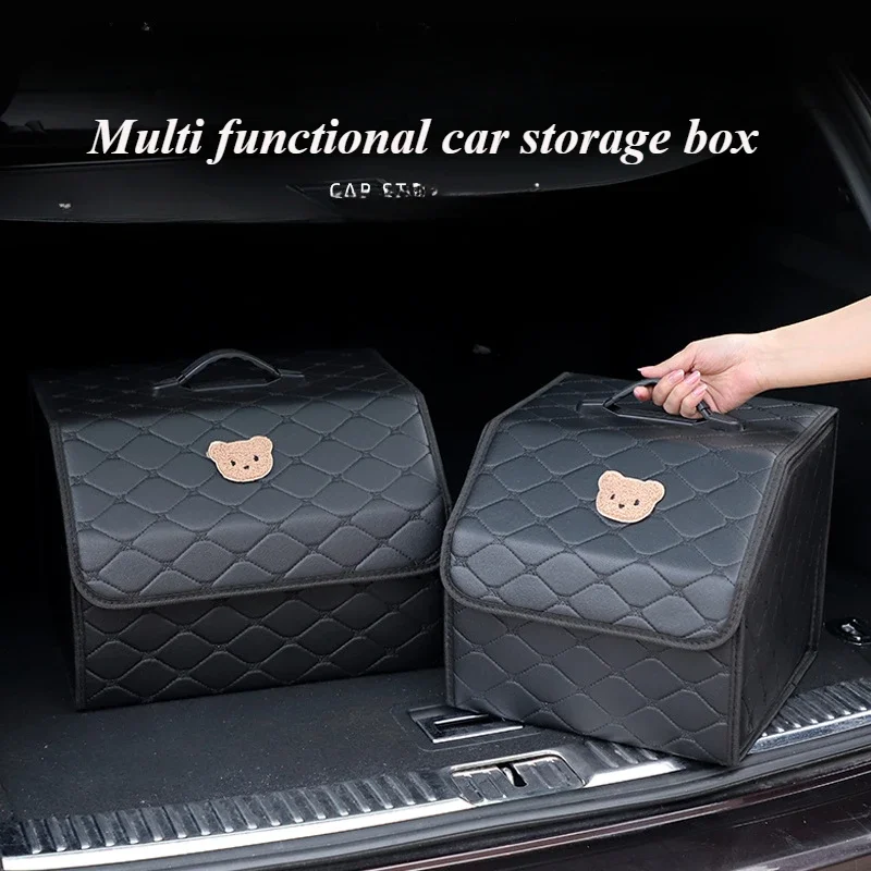 

Car Trunk Storages Box Leather Multi Functional Car Folding Storage Boxs Automotive Interior Supplies