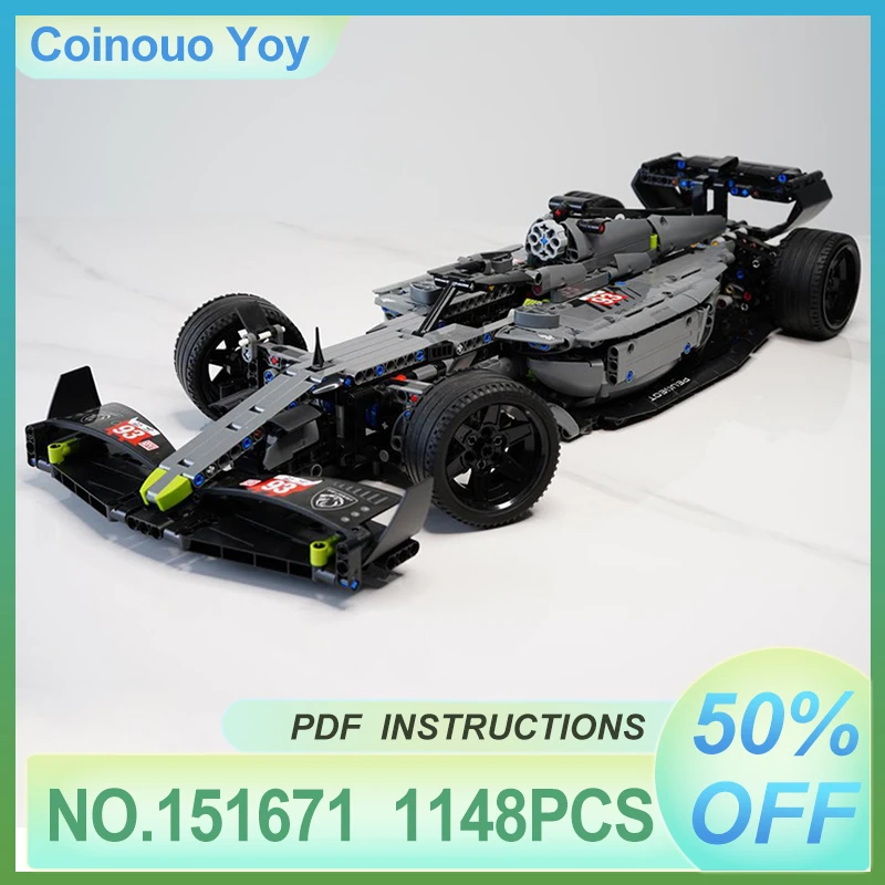 

MOC High-tech 42156 PEUGEOT 9X8 alternate F1 racing car Building Blocks for Adults Educational Toys Vehicle Model Chrismas Gifts