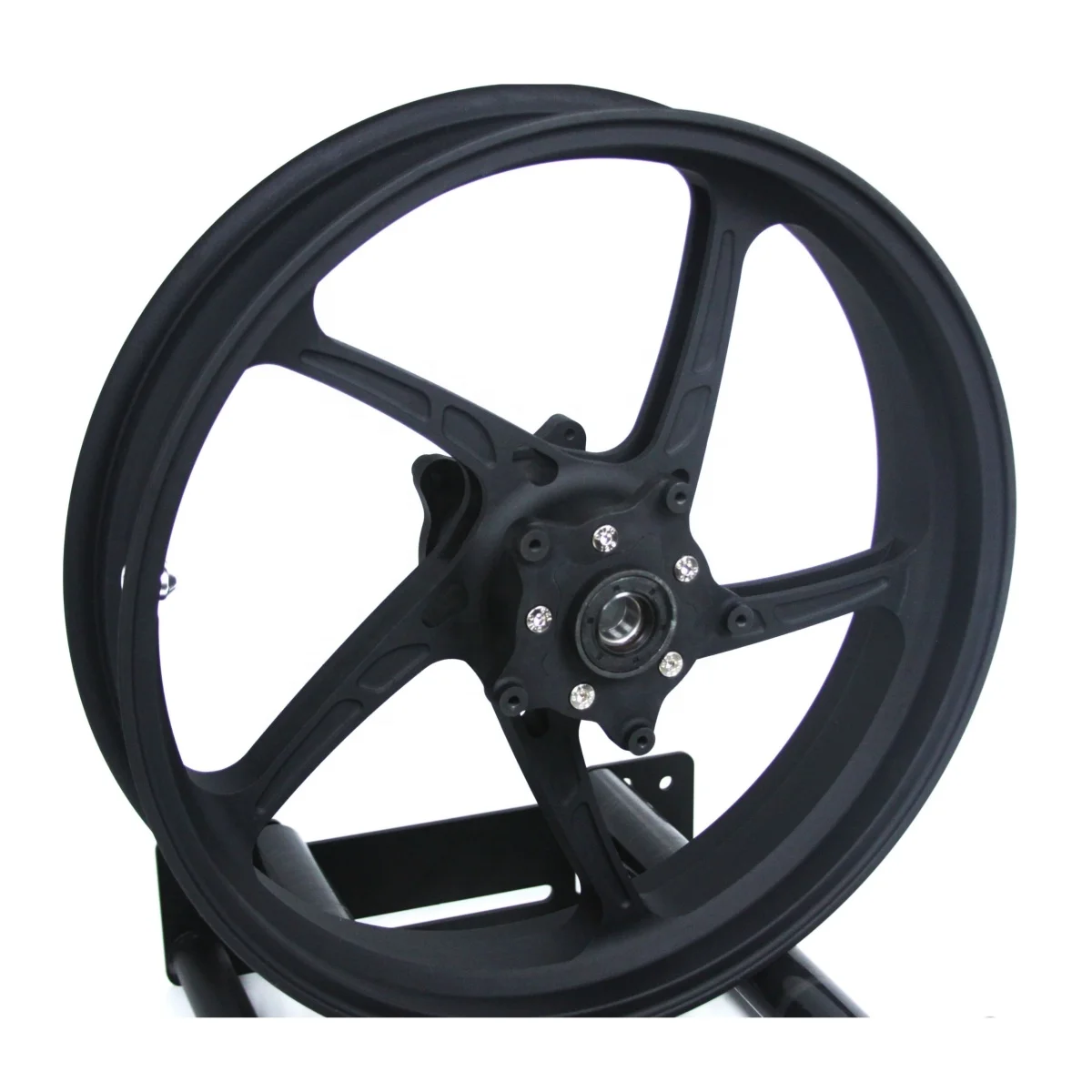 Wholesale CNC Machine 6061 Forged Aluminum Rim Custom Black Maxi-scooter Motorcycle Wheel for Honda  750