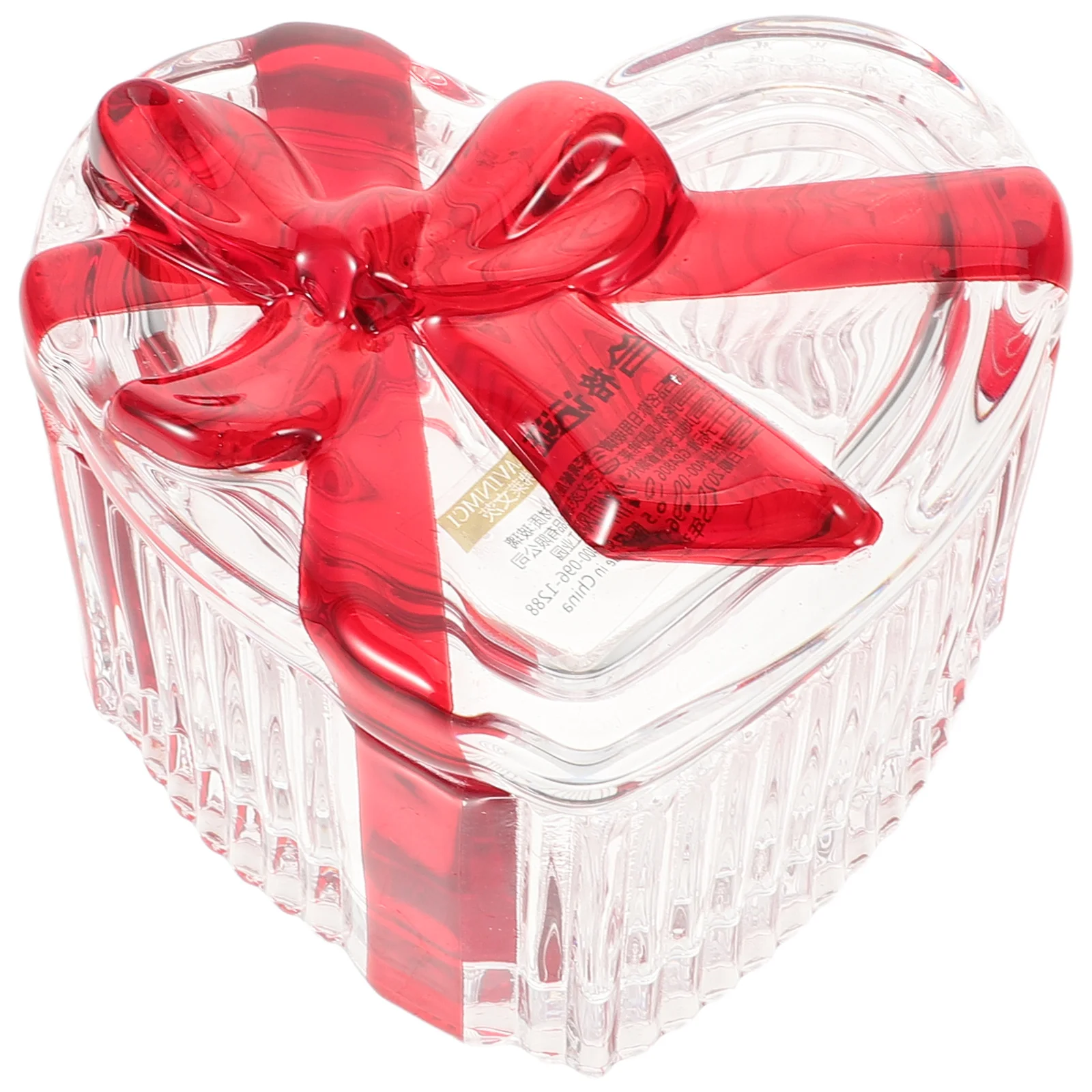 

Heart Shaped Glass Candy Jar Valentine's Day Storage Box for Jewelry Trinkets Ring Earring Holder Treats Decorative