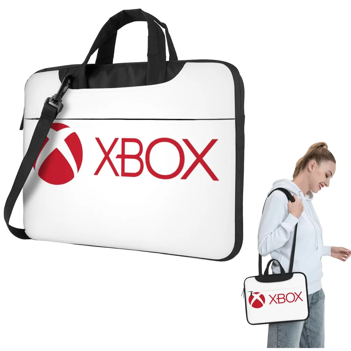 

Зеленая сумка для ноутбука с логотипом Xbox, защитный чехол, сумка для компьютера 13, 14, 15,6 дюймов, сумка через плечо для ноутбука Macbook Pro Air