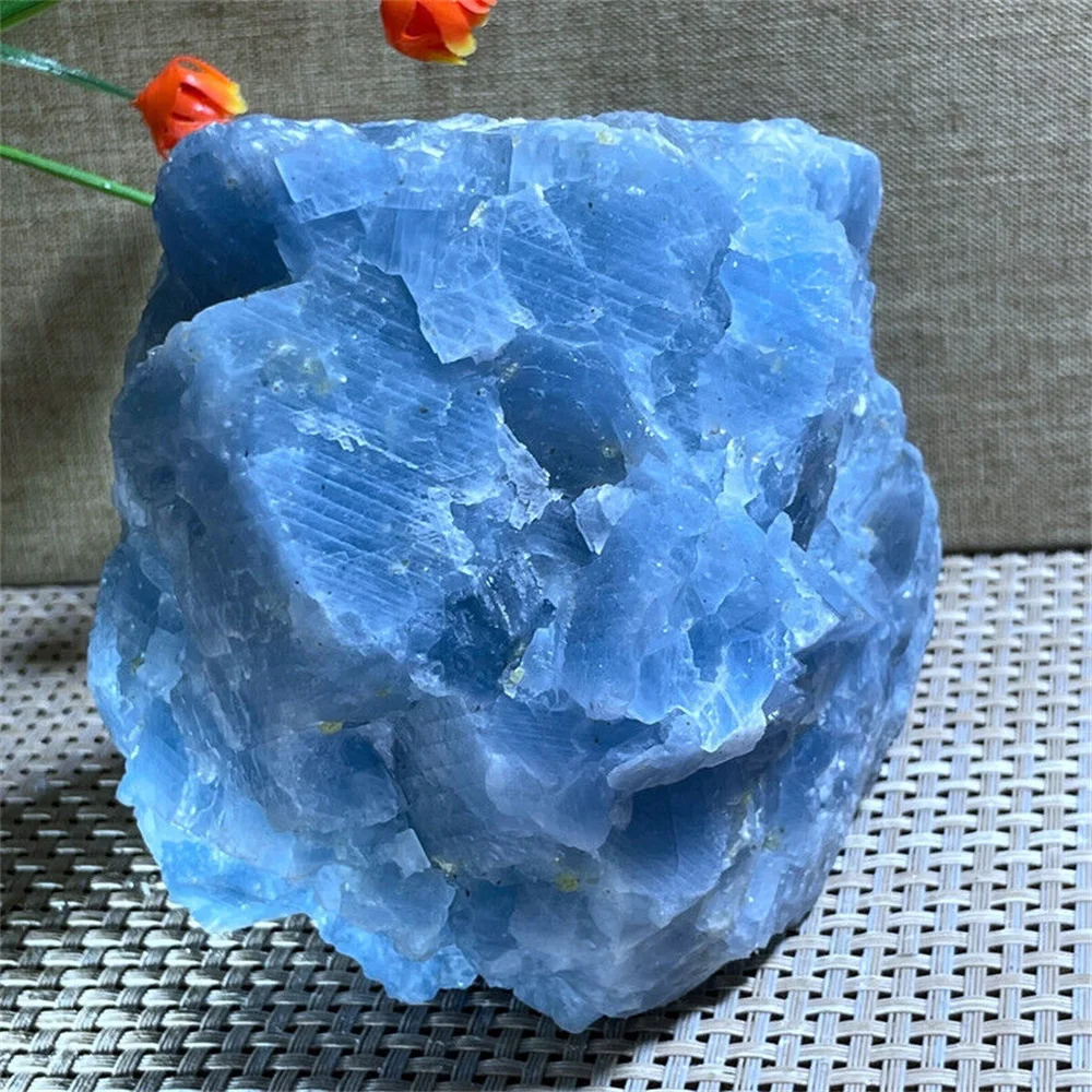 Natural Raw Blue Calcite Rough Stone Chip Quartz Crystals Rock Healing Reiki Mineral Aquarium Home Room Decoration