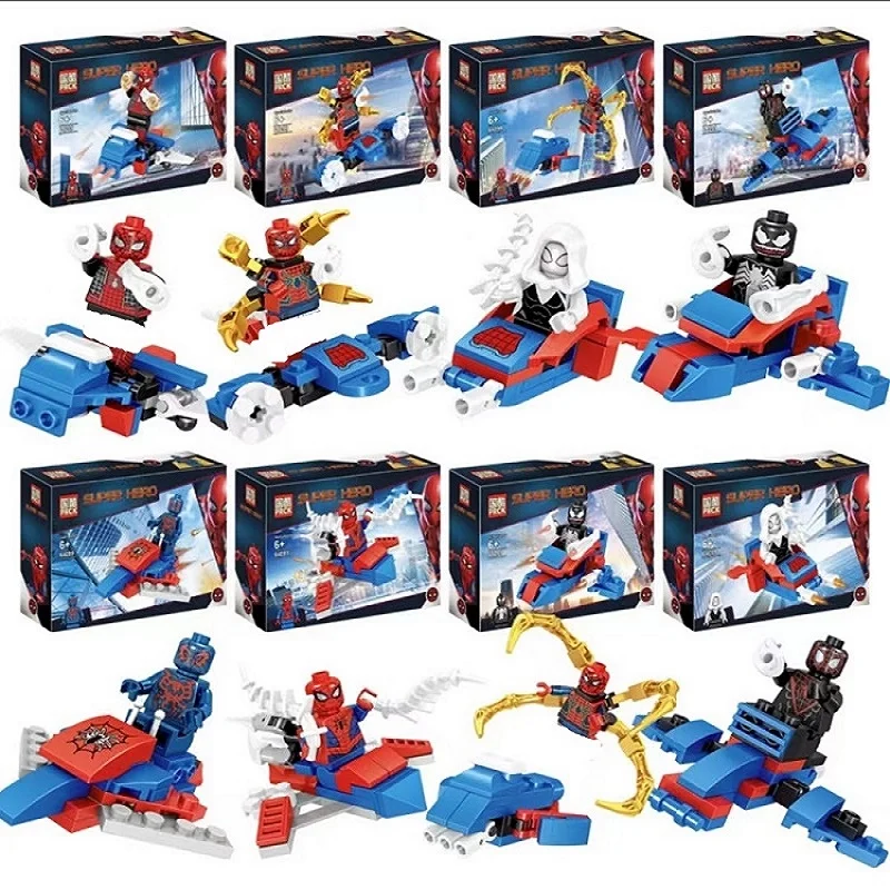 Marvel Legendary Superhero Building Block Spider Man Steel Canyon Mech Super Puzzle Assembly Boy Toy