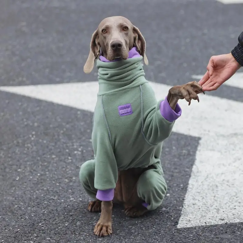 

Fashion Large Dog Clothes Warm Fleece Big Dog Turtleneck Jumpsuit Labrador Golden Retriever Dobermann Clothing in Spring Winter