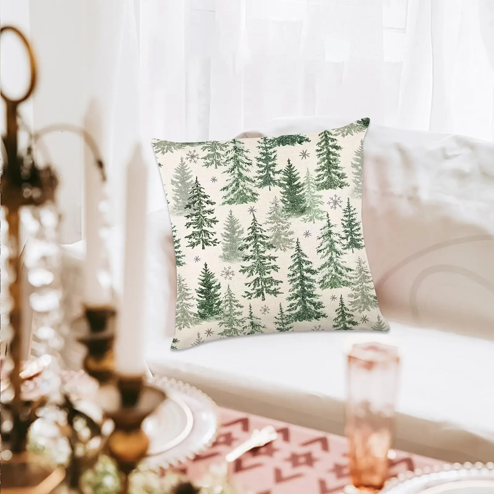 Christmas Pillowcase Holiday Decor Cushion Cover 18x18 Inch Holiday Pillowcase For Photo Backdrop Craft Enthusiasts Party