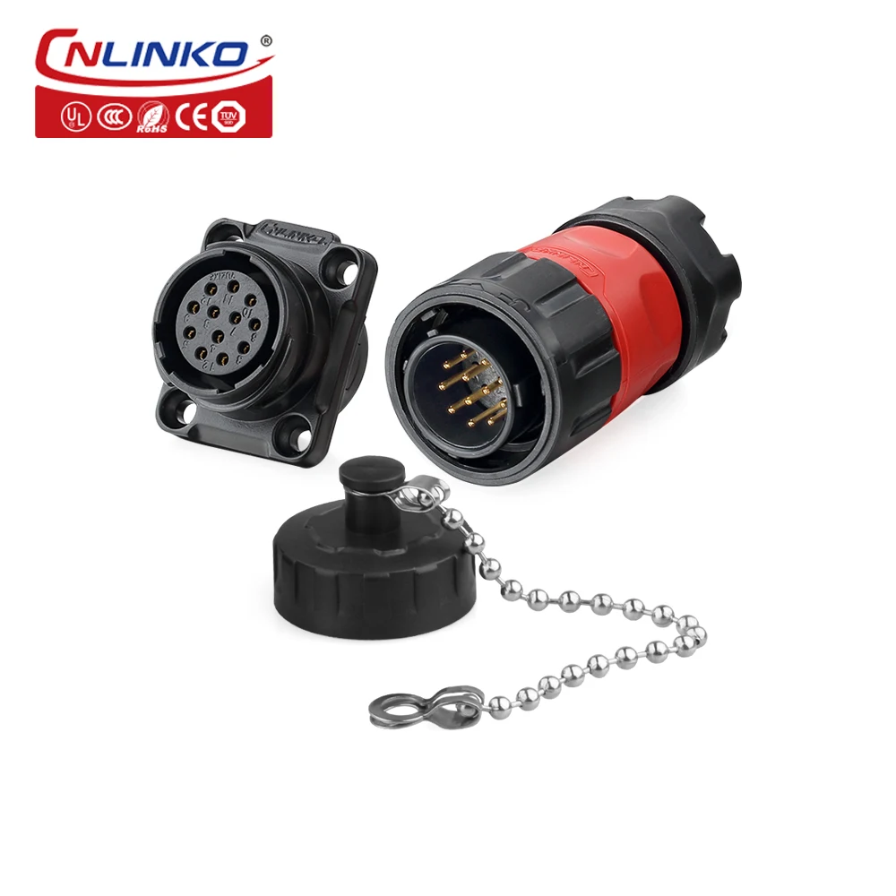 CNLINKO M20 2/3/4/7/9 Pin Industriële Connector PBT Plastic Paneelmontage 12V 5A-20A Waterdichte IP68 Elektrische Connector YM20