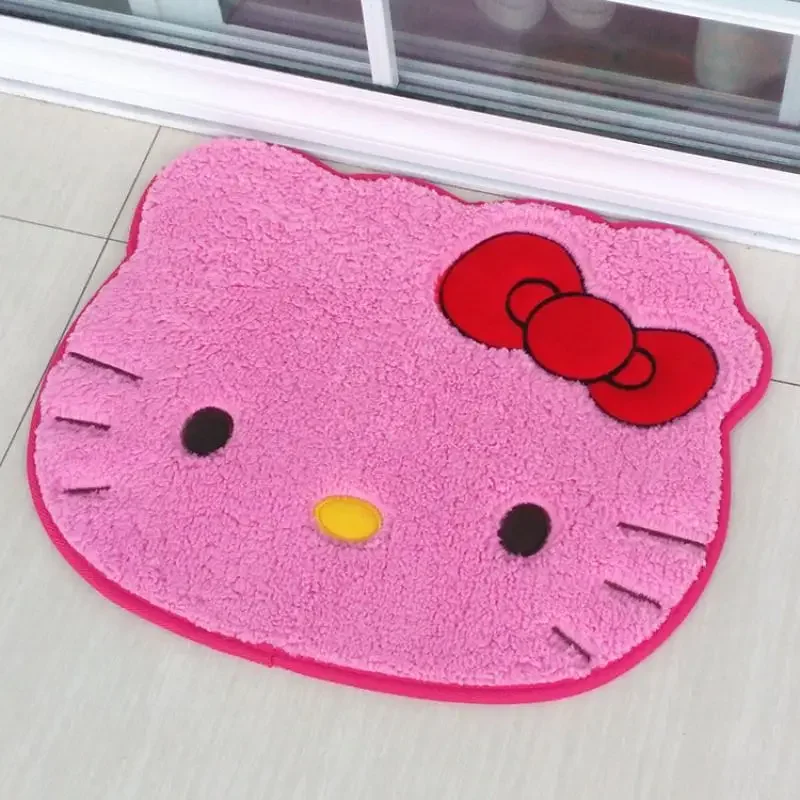 Kawaii Hello Kitty Bath Anti Slip Mat Rug Cartoon Anime Bedroom Living Room Plush Rug Absorbent Quick Drying Bath Mat Room Decor