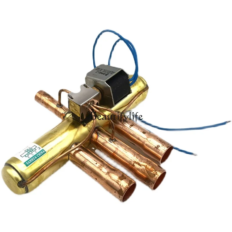 Air conditioner four-way valve 1 horse 1.52P3P5P fixed frequency, with coil three flowers variable frequency reversing valve