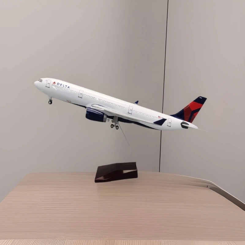 

NEW 1/142 Scale 47CM Airplane Airbus A330 Delta Airline Model LED Light & Wheel Landing Gear Resin Plane Model Toy