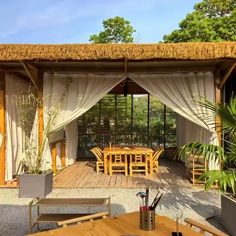 1PC Artificial Thatch Roof Roll Durable Plastic Easy Install for Outdoor Pavilion Farmhouse Bars Cabins Beach Roofing Solution - view 3