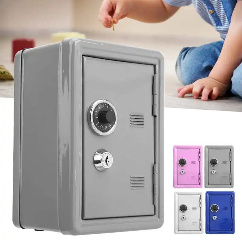 

Simulation safe children's mini key piggy bank metal material with key lock money jewelry locker metal innovative gift items