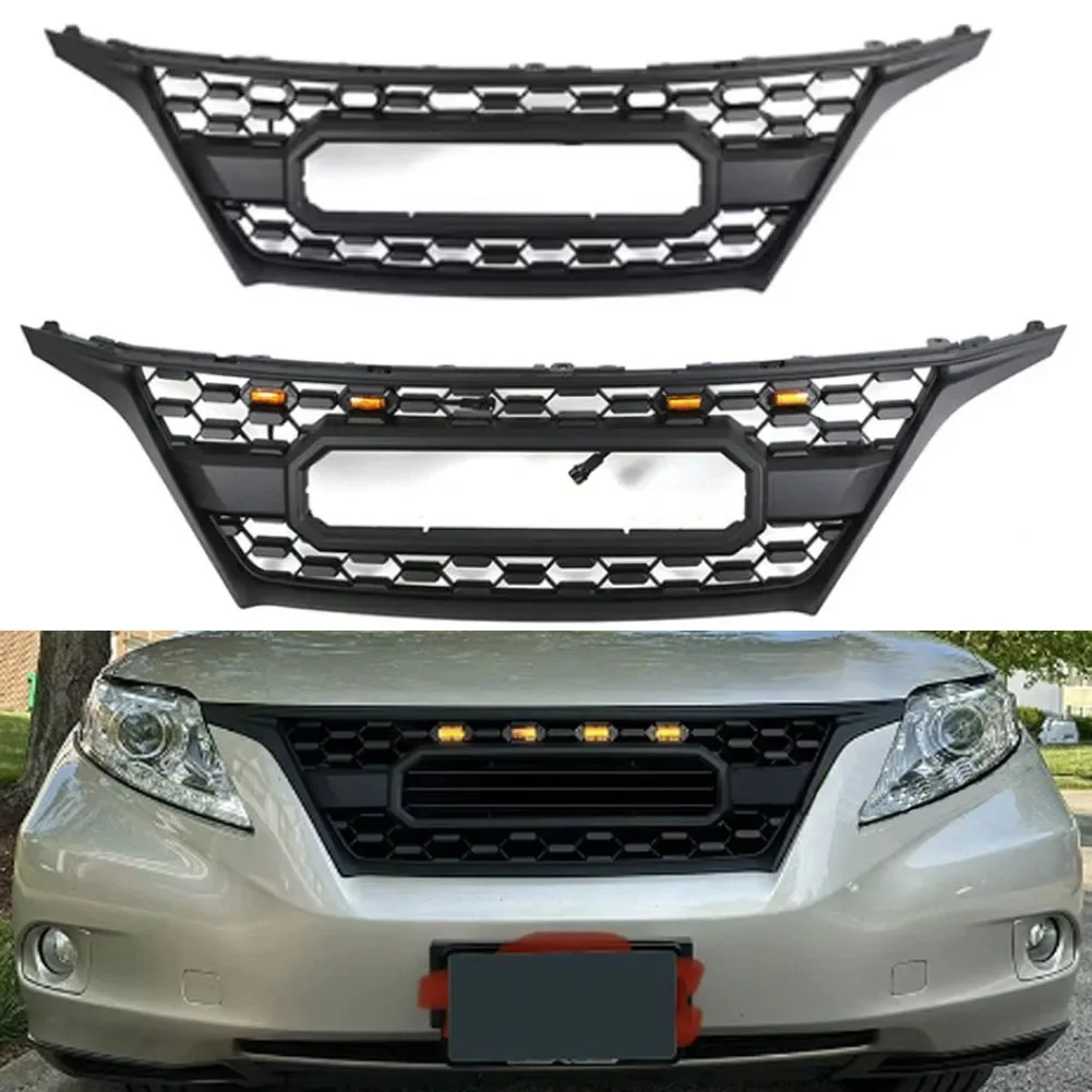 Car Auto Parts Grill With Led Lights Front Bumper Grille Modification Accessories Decoration For LEXUS RX450 2009-2012