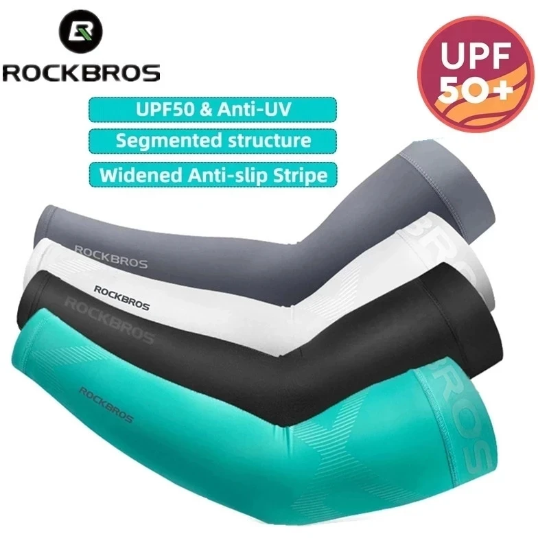 ROCKBROS Rękaw na ramię Oddychający, szybkoschnący, ochrona przed promieniowaniem UV Rękaw sportowy na rower Lodowy materiał Filtr przeciwsłoneczny Odzież sportowa Fitness Rękaw na ramię