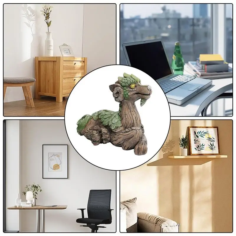 ESTATUILLA suculenta escultura de jardín de dragón chino, macetas suculentas, artesanía de resina, estatuas exteriores, maceta suculenta creativa para