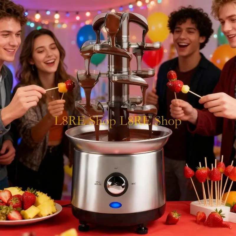 L8RE Low Noise Chocolate Fountain Machine Sweet Melting Pot Automatic Melting Tower Chocolate Waterfall Machine Enduring