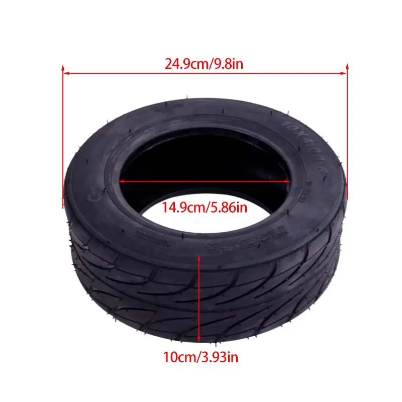 10x4.00-6 Rubber Tire Vacuum Tire Wear Resistant Tubeless Tyre for Kugoo M4 / M4 Pro Electric Scooter Tire Accessories