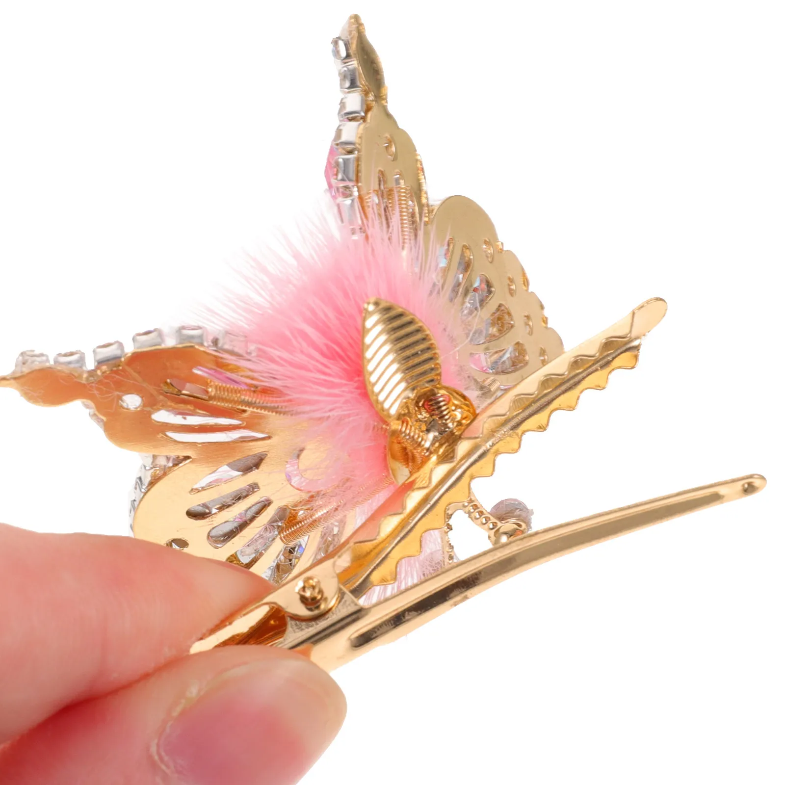 

2Pcs Moving Butterfly Hair Clips Rhinestone Metal Hairpins Elegant Hair Accessories for Women Wedding Party Prom
