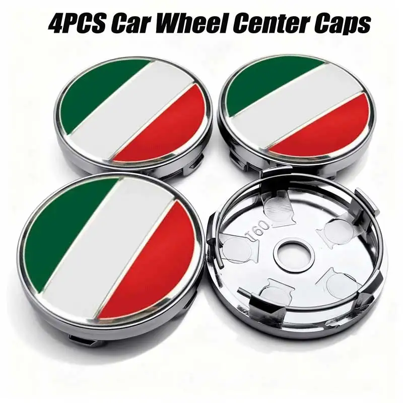 4Pcs 56mm 60mm Car Wheel Center Hub Caps Italy Badge Rim Cover Sticker For BMW VW HONDA FORD MAZDA AUDI