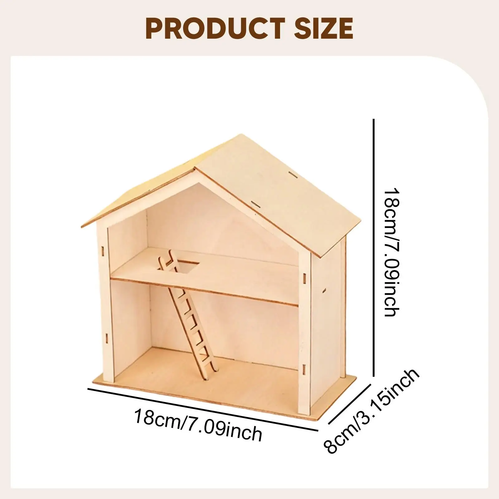 DIY Wood House Craft Kit Table Centerpiece Ornament Painting Building for Classroom Activities Holiday Home Decor Kindergarten